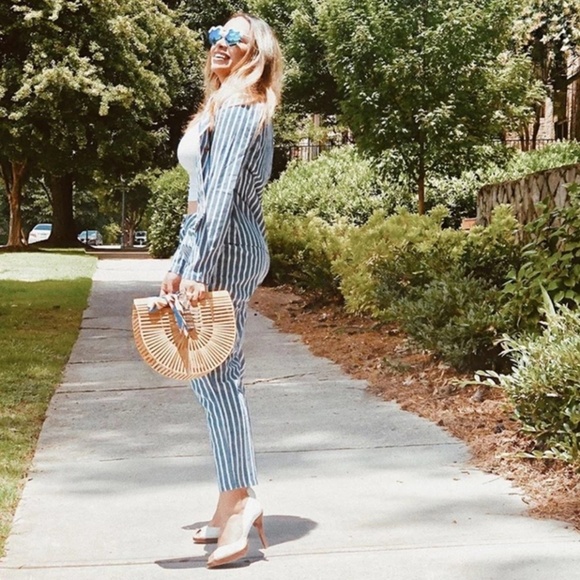 2 set Double Button Notched Collar Blazer and Pant - Picture 2 of 8